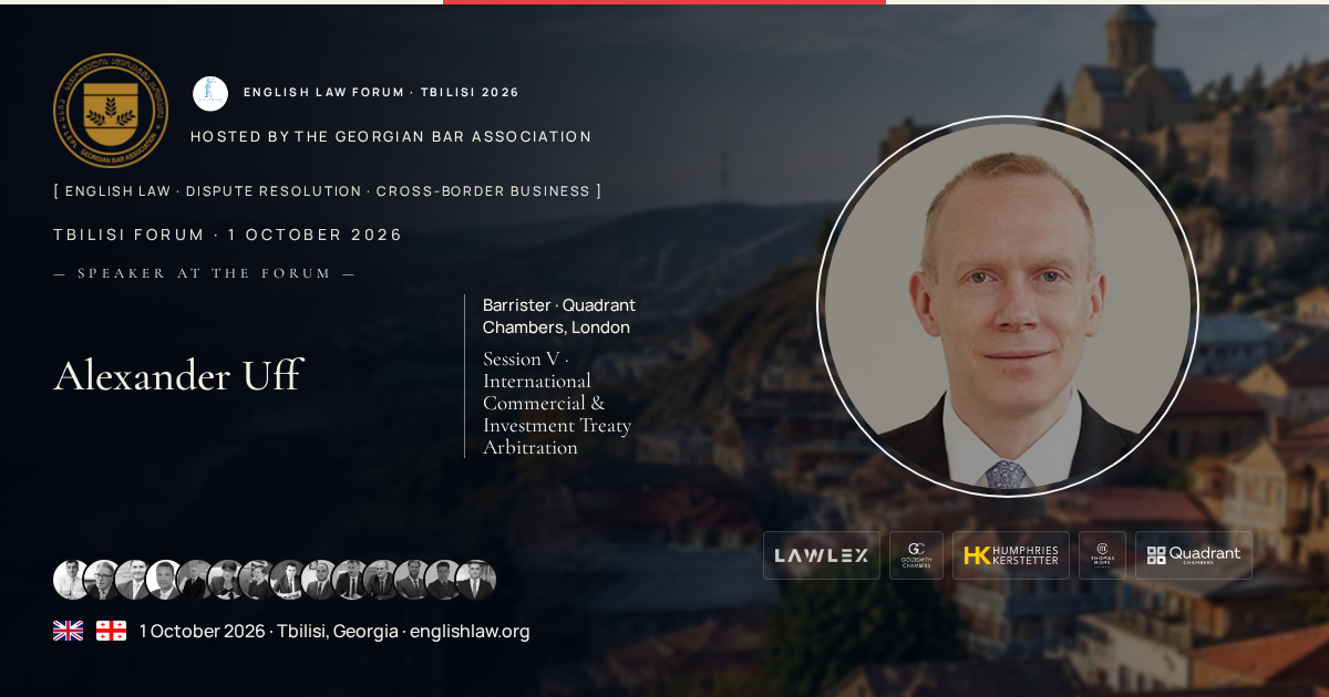 Alexander Uff · English Law Forum Tbilisi speaker card